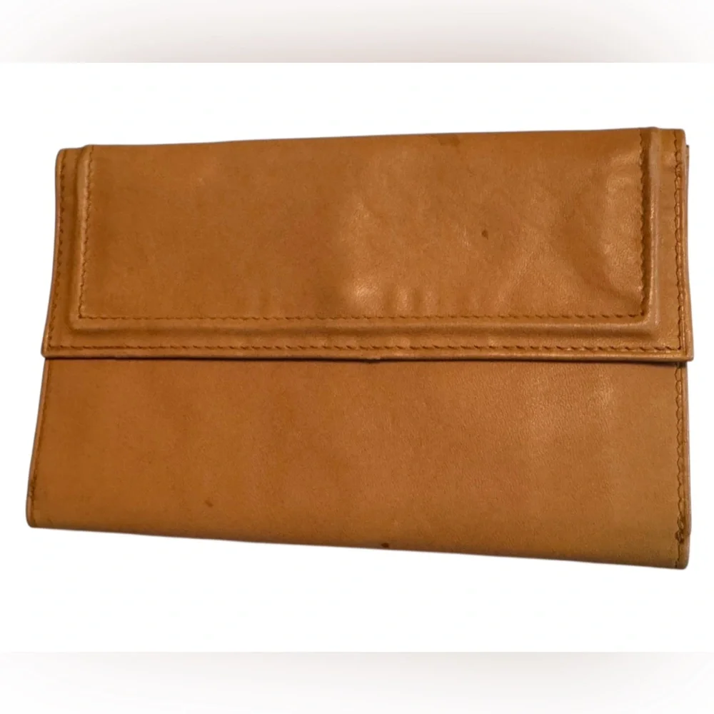 Vintage Kenneth Cole High End Soft Supple Trifold Tan Leather Wallet